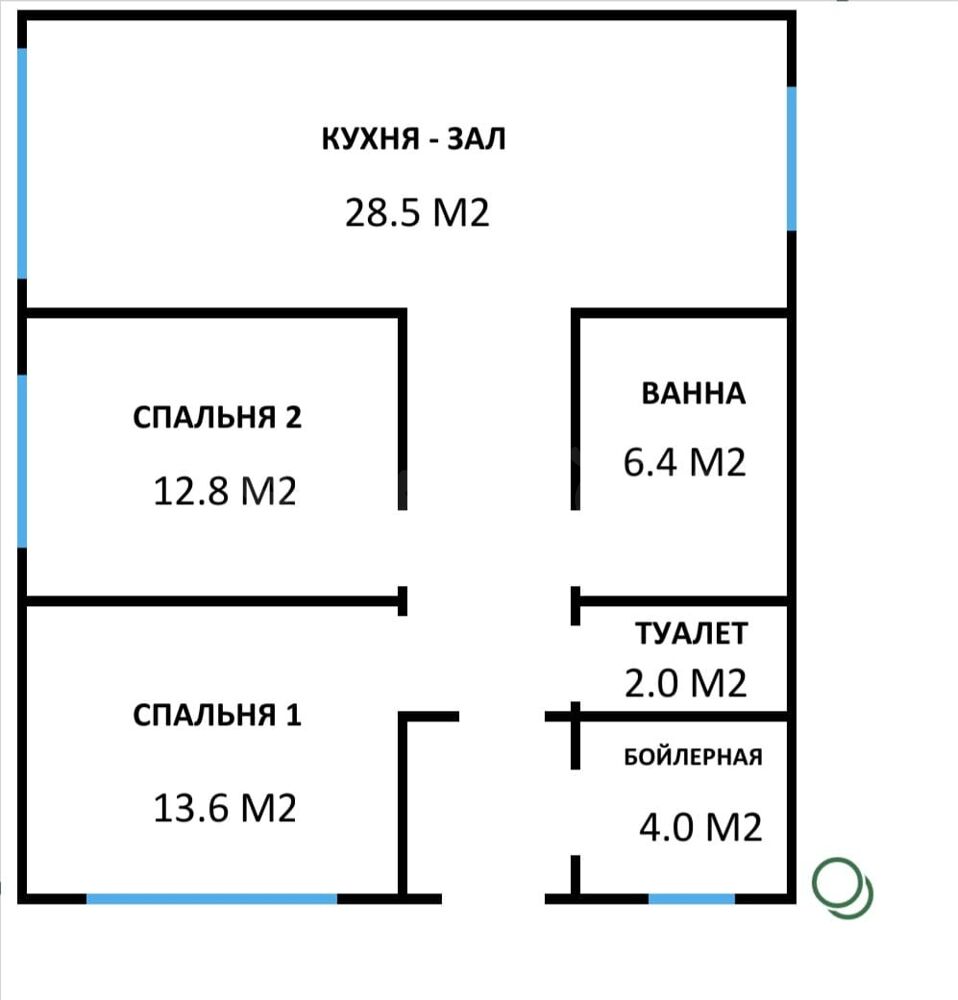 Продам дом, 3 комнаты, 99 м², этажей: 1, участок: 6,6 сотки в собственности